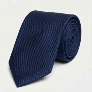 Corbata Azul Marino con Textura Diagonal