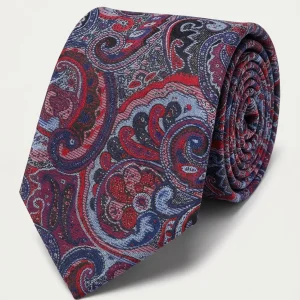 Corbata Granate con Diseño Cachemir