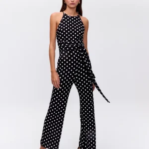 FLAVOR DOTS – Mono de lunares cuello halter blanco y negro MIOH