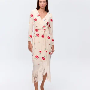 SUR – Vestido bordado flecos mantón de manila MIOH